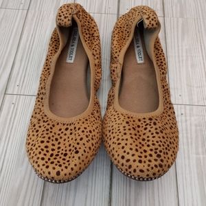 Chelsea & Violet Calf Hair Cheetah Print Leather Ballet Flats